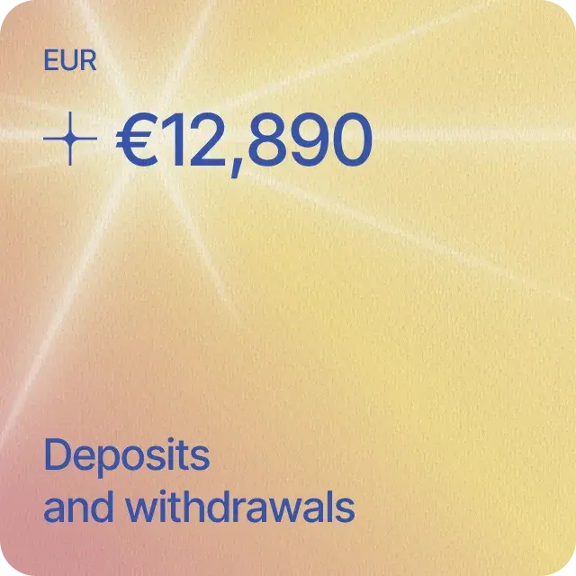EUR deposits and withdrawals
